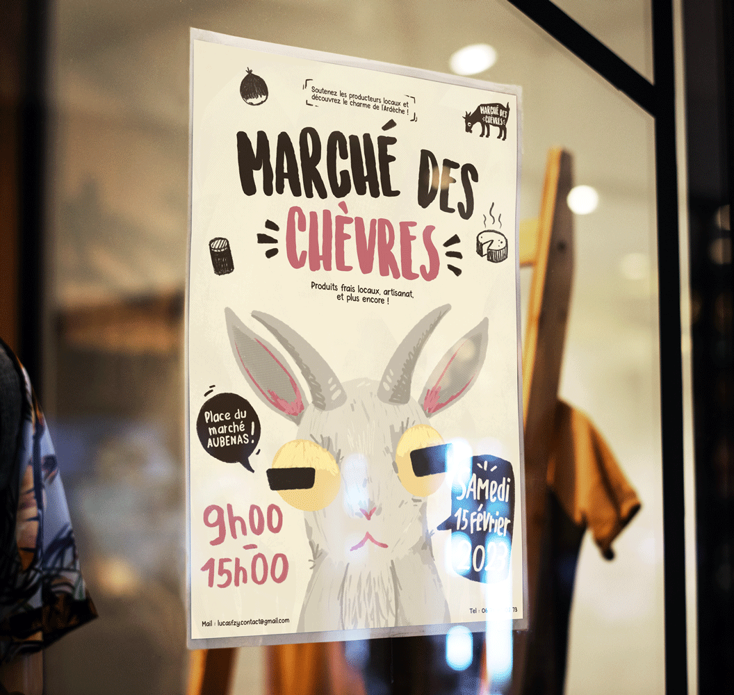 Affiche Design chèvre Ardèche